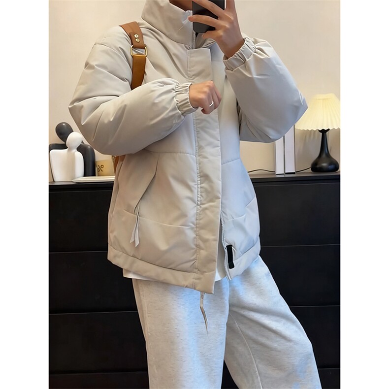 现货美式高街休闲夹克冬季立领纯色三防户外工装加厚棉服外套,男装夹克,电商A486
