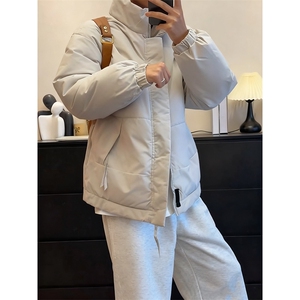 现货美式高街休闲夹克冬季立领纯色三防户外工装加厚棉服外套图片