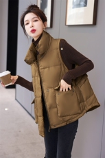 短款羽绒马甲外套女装2022新款韩版冬季显瘦宽松流行背心洋气马甲，女装马甲，卡杰菲
