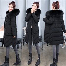 冬季羽绒棉服女中长款2025新款棉衣收腰修身显瘦时尚加厚学生棉袄，女装棉衣/棉服，关键词