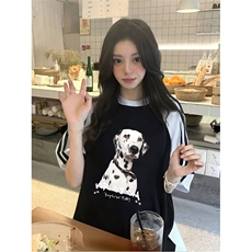 抖音得物品质二开240克宽松纯棉美式潮牌插肩三杠织带短袖T恤，男装T恤，电商A486