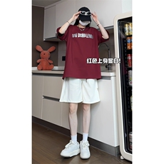 垫肩T恤高街潮牌镭射反光字母印花纯棉短袖1213-T2429-P35，男装T恤，星座1213