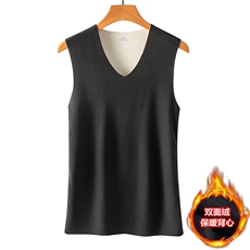 冬季无痕保暖背心男德AB面双面绒磨毛男士打底衫保暖BS03加绒-P11，男装背心/马甲，星座1402-1