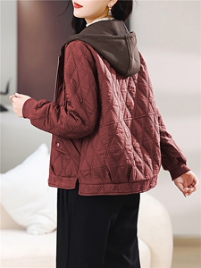 长期现货时尚休闲早春秋夹棉外套女短妈妈装2026新款小个子棒球服图片