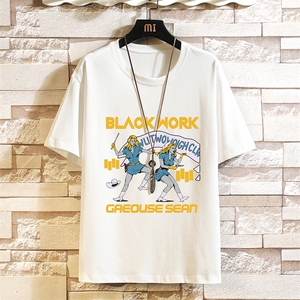 纯棉短袖t恤男大码半袖打底衫宽松体恤衫 砖墙挂拍 DX17304-P20图片