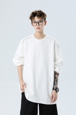 秋季美式高街cleanfit凹凸字母钢印打底长袖袖货号C25186P45，男装T恤，电商A063