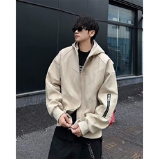 山雕短款夹克外套男秋冬款美式解构高级感连帽棒球服，男装夹克，星座716-3