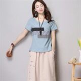 纯色通勤V领中腰套头大摆型短袖中长款贴布两件套2021年夏季，女装套装/套裙，丽影随形