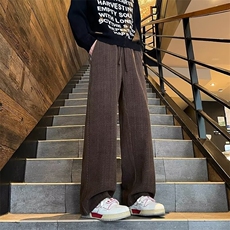 裤子宽松慵懒风垂感休闲裤秋冬款美式复古高级感运动长裤，男装休闲裤，星座1013