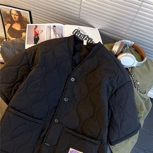 秋冬半袖棉衣加厚菱格棉服外套新款冬季宽松棉衣夹棉袄TTA59 P78图片