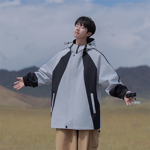 815A-MJ78362-65特 秋冬装新款拼接登山服三防冲锋衣外套夹克图片
