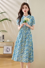 纯棉连衣裙2026夏新款衣服大码女装全棉长裙法式碎花连身裙子，女装连衣裙，倪叶myz
