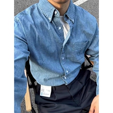 现货工装牛仔长袖衬衫男春秋潮流百搭休闲衬衣外套WLCA21-p45，男装衬衫，星座1008