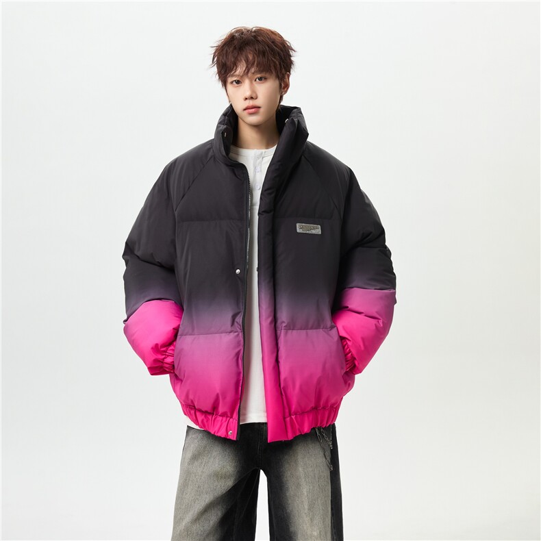 XZ-230-1MY702男模无影墙简约扎染渐变休闲立领面包服P118控158，鞋类箱包手腕包，星座230-1