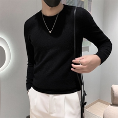 店主风小伙秋冬男纯色圆领套头针织长袖毛衣男士301A-1/M63/P38，男装针织衫/毛衣，星座301A-1