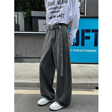 25秋季新款潮牌羚羊绒斜纹宽松休闲弯刀裤男5013特批48，男装休闲裤，电商C305A