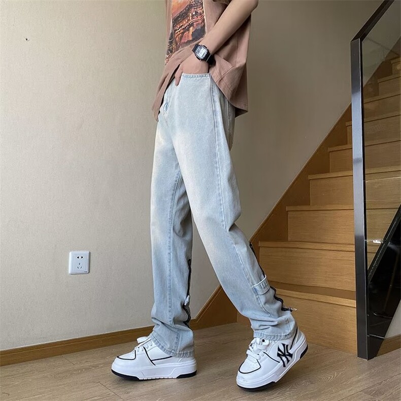 美式牛仔裤男春秋新款休闲直筒裤NZ01P43,男装牛仔裤,星座1116-2