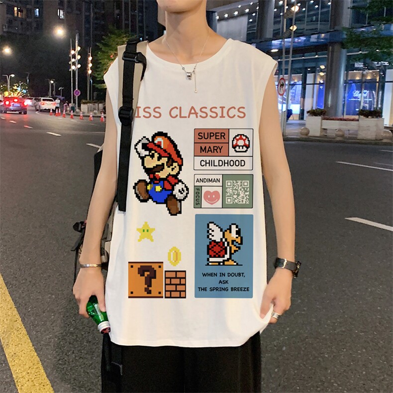 ！港风夏季无袖背心男汗衫男纯棉坎肩短袖T恤男B26-P20,男装背心/马甲,电商B367