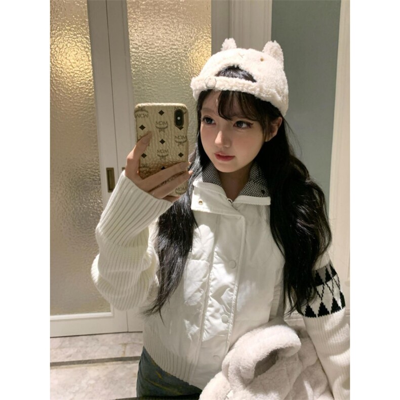 1506A/G78230/P94新款慵懒少女感拼接立领拉链棉服冬季,男装棉衣,星座1506A