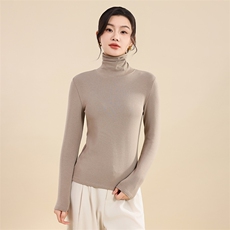 自发热磨毛打底衫堆堆领套头纯色2024年秋季，女装针织衫/毛衣，羊秋羊绒