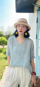 纯苎连衣裙小衫裤子裙子衬衣 时尚风 风淑女风休闲风,女装连衣裙,川哲