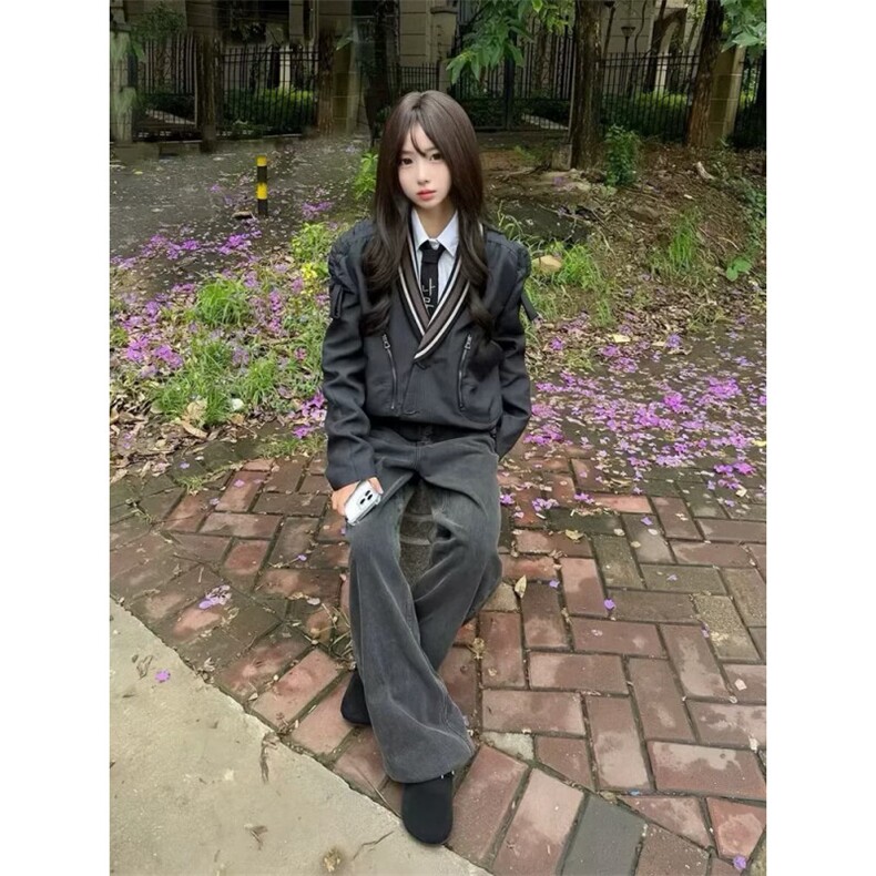 学院风制服dk男生西装套装初中高中休闲西服成人礼毕业班服外套潮,男装西服,四季星座505