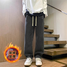 水洗牛仔裤男秋冬季加绒加厚休闲直筒裤A080-9291-常规P35加绒P45，男装牛仔裤，电商A080
