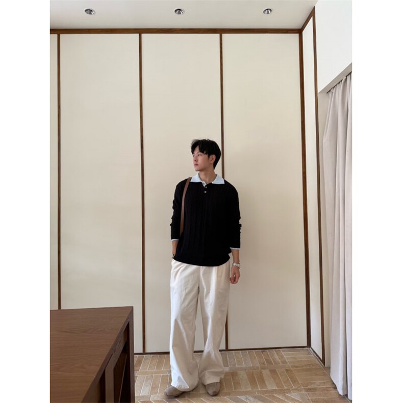百搭慵懒原宿日系ins时尚潮流新款气质流行文艺长袖毛衣简约,男装针织衫/毛衣,星座506A