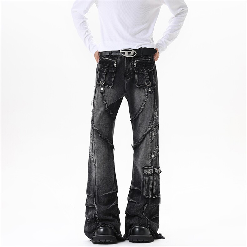 【现货】XZ1218(原611-3) BK3121 特价P70美式个性重化工装牛仔裤图片