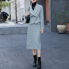 职业套装女2023春秋新款时尚气质女神范高级感小西装半身裙两件套，女装套装/套裙，卡杰菲