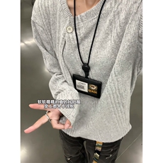 老钱风斜扣肌理感毛衣男款秋季松弛感慵懒风针织衫情侣内搭打底衫，男装T恤，星座809A(原222-1)