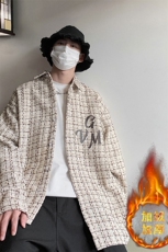 1港风长袖衬衫男大码中性情侣潮大皂风衬衫男CCS8019P45加绒P55，男装衬衫，星座226-2