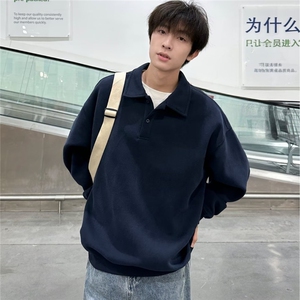 【004】秋季日系简约POLO衫卫衣宽松翻领长袖上衣 A079-WY57-P35图片