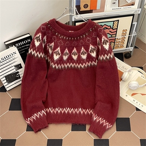 圣诞毛衣男女情侣装针织衫潮牌冬季圆领毛线衣外套MY0388-P63图片
