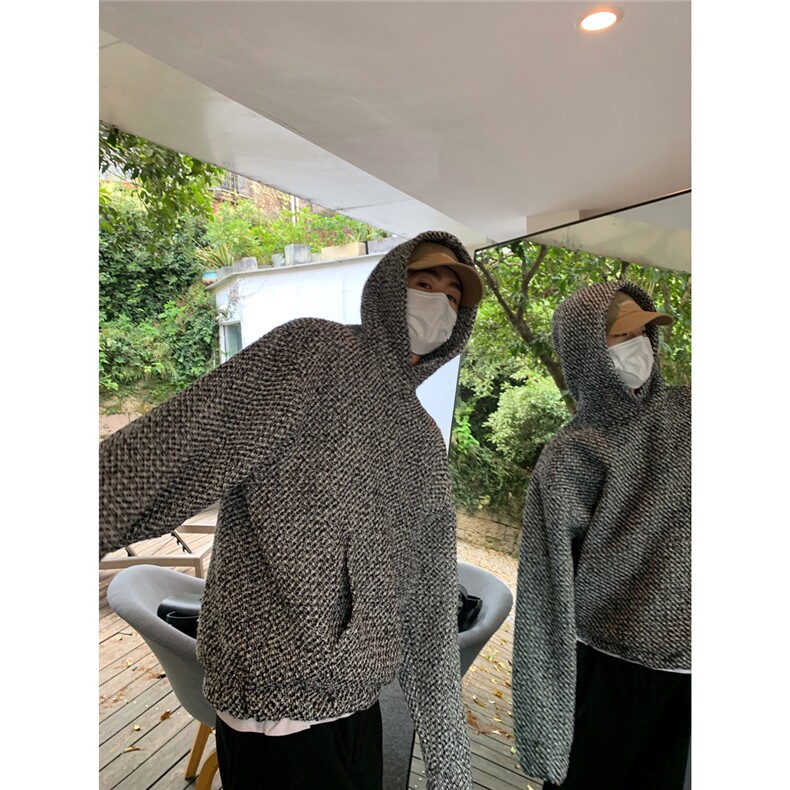 小香风连帽卫衣男秋冬潮重磅宽松套头长袖上衣WLA288-P45加绒56,男装卫衣,星座1008