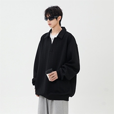 2025美式复古假两件翻领春季潮牌宽松情侣休闲卫衣，男装卫衣，星座1206-1（原A206-1）