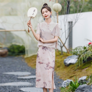 新中式改良旗袍2026年夏季新款气质长裙高级感半身裙两件套女图片