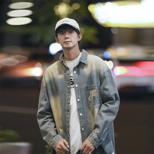 A1005 P55 秋冬新款青年男生休闲日系港风潮男外套牛仔图片