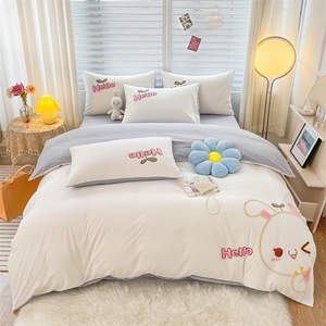 新款磨毛水洗棉毛巾绣系列四件套,床品套件,一起卖家纺