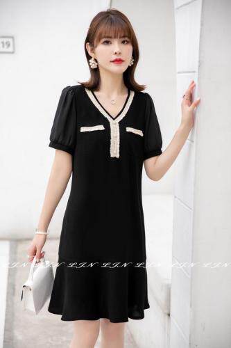 小香风连衣裙，女装连衣裙，莲佳妮