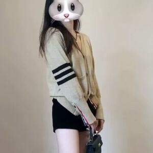 v领毛衣外套女春秋季2024新款韩系穿搭学院风针织开衫上衣图片