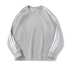 2025年秋季时尚百搭通勤加厚三叶草同款三杠圆领卫衣，男装卫衣，宏恒