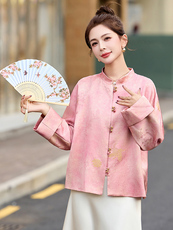 2025年春季新款新中式提花外套女，女装短外套，沁沁公主