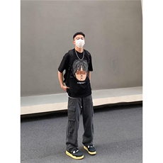 1506A/GGA-Z100/P73百搭裤子夏季薄款坠感阔腿拖地长裤，男装休闲裤，星座1506A