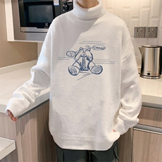 ！2023秋冬新款男士加厚高领毛衣百搭保暖印花针织衫M717P50，男装针织衫/毛衣，电商B220