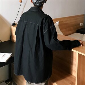 20年秋季新款新款纯色格子休闲舒适衬衫宽松大码DS-B293-CS33-P38图片