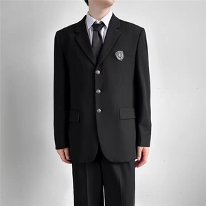 日系学院风dk制服西服套装宽松痞帅春秋季jk学生班服徽章西服外套图片