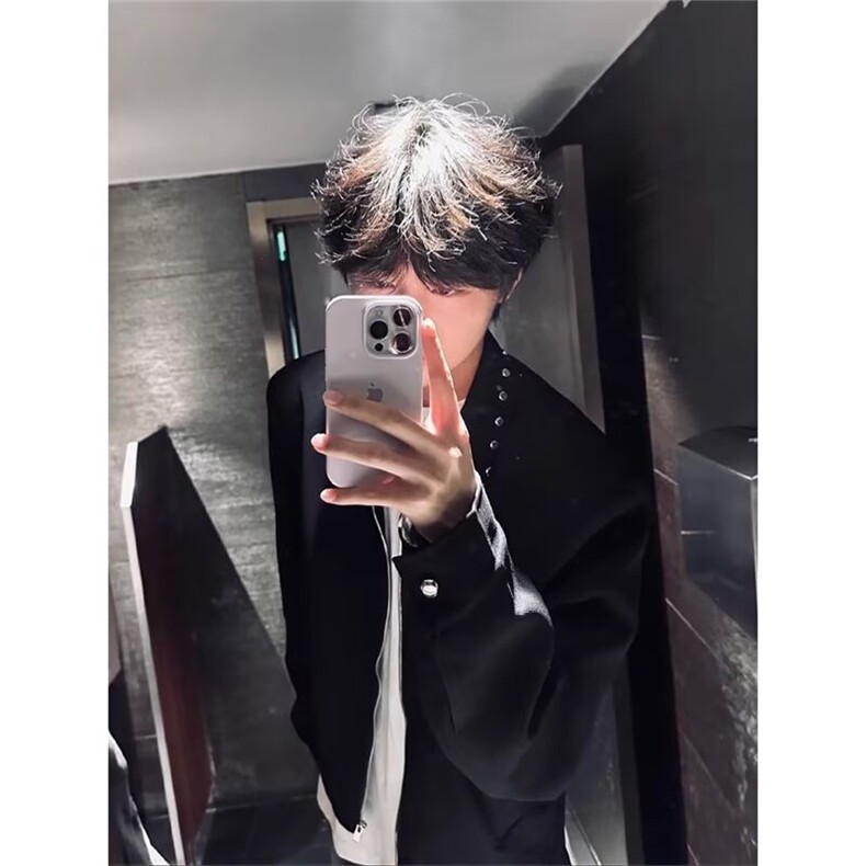 CL0587-P65夹克男秋季新款格子内衬休闲外套ins港风大码纯色美式,男装夹克,电商C233