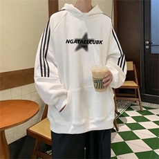 美式三杠条纹复连帽卫衣秋冬男女宽松长袖SWY2471-P55控8850棉，男装卫衣，电商B370