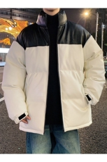 港风潮牌新款亮皮防水立领棉服潮流保暖棉衣M083-P100控139，男装棉衣，星座717